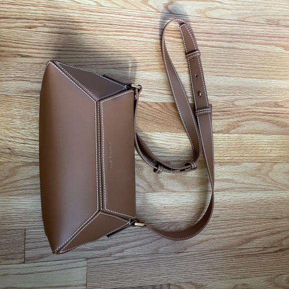Charles & Keith Nasrin Geometric Shoulder Bag - Chocolate - Picture 3 of 7